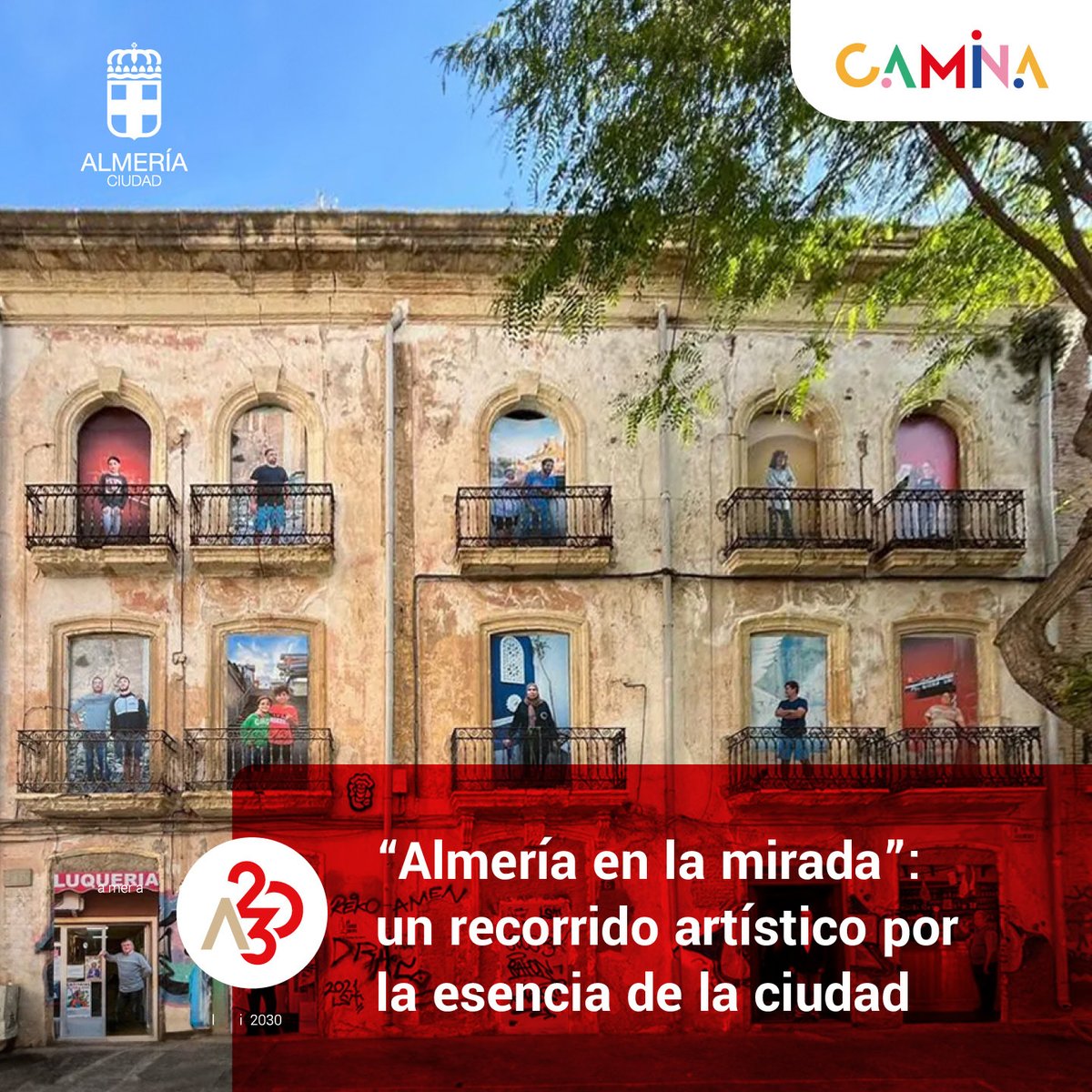 Nuestra ciudad se transforma en un museo al aire libre con la exposición ‘Almería en la mirada’ 📸 Recorre 3,5 km y descubre las imágenes de José María Mellado en fachadas y medianeras de nuestros históricos barrios. ​
¡No te lo pierdas! 🏙️
<a href="/AlmeriaCAMINA_/">almeriacamina</a> <a href="/aytoalm/">Ayuntamiento de Almería</a>​ #AlmeriaJunta
