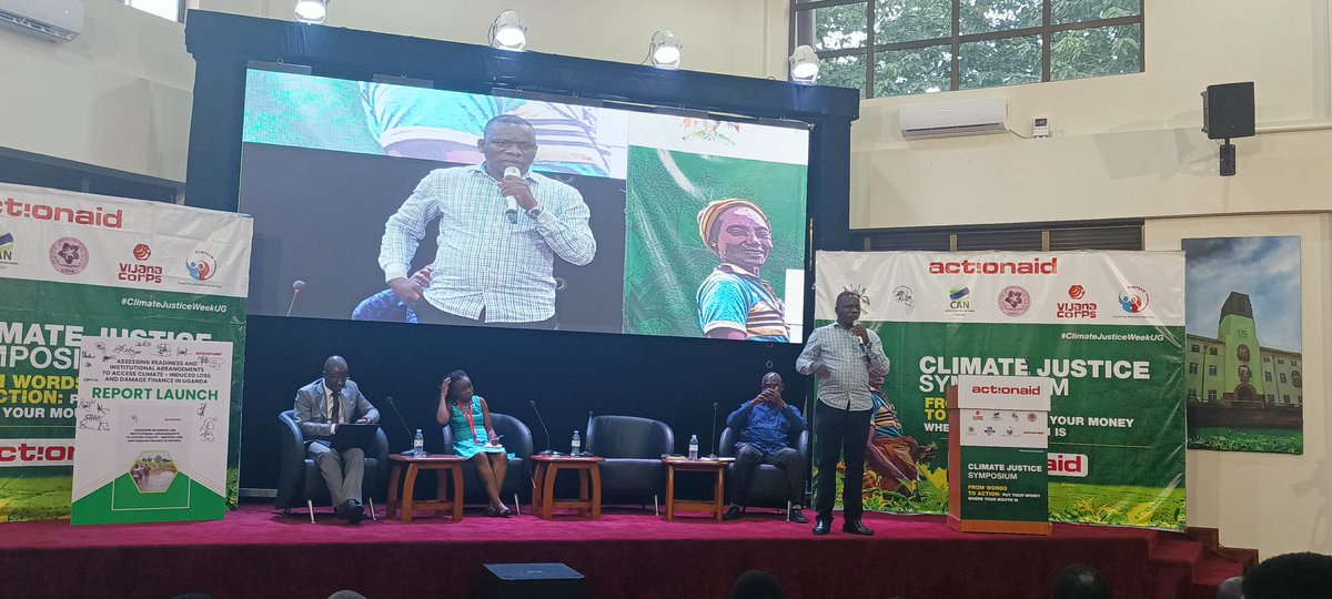 Speaking at the National Climate Justice Symposium, Mr Sande Bob George focal person for Agroecology at the @MAAIF_Uganda stated that the biggest enemy to the Environment is Agriculture production hence need to embrace Agro ecology for Climate Justice @DCAUganda, @DanChurchAid