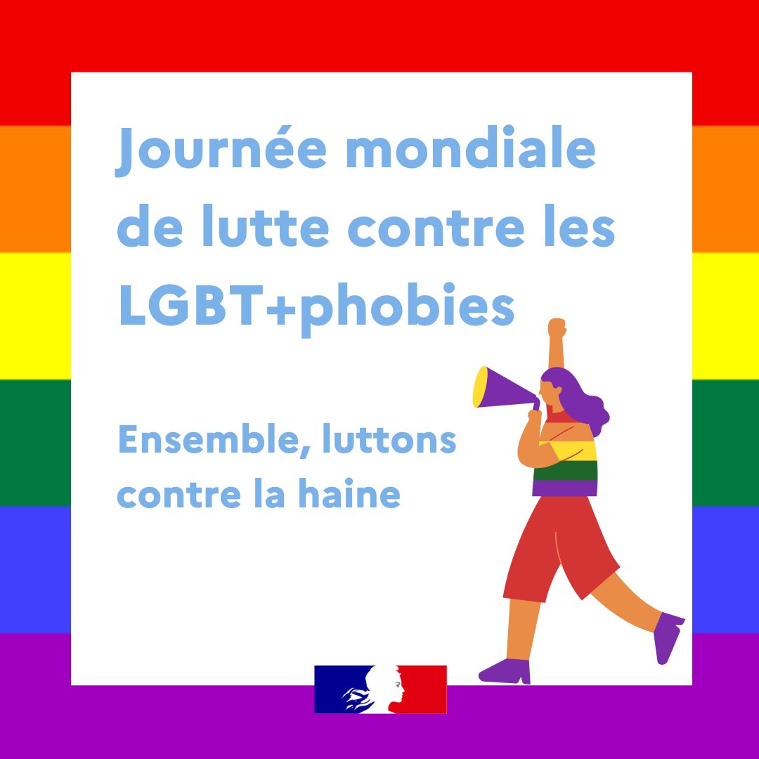 17 mai, journée mondiale contre les LGBT-phobies. 🏳️‍🌈 Depuis 2017, une priorité, des avancées concrètes et un bilan historique. Poursuivons ! Lutter contre les discriminations, la haine, les violences et combattre les inégalités. Nous ne lâcherons rien.