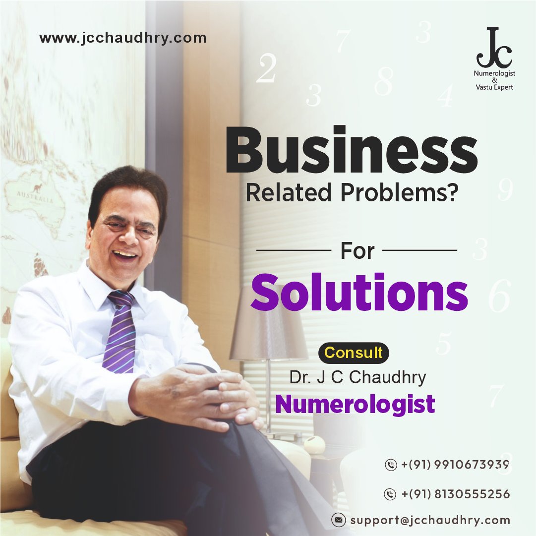 Entrepreneurs & businessmen rarely do business numerology calculations for their businesses; hence, in adverse times, they cannot figure out the exact reason for losses or a lack of growth in their businesses. Book an appointment with Dr. J C Chaudhry, for business numerology.