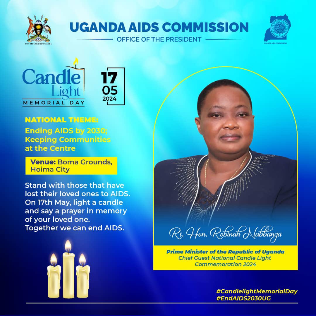 The Candlelight Memorial Commemoration Day is scheduled to take place on May 17, 2024, in Hoima City, Uganda! This annual event serves as a poignant tribute to the lives lost to AIDS & honors those who have dedicated their lives to supporting people living with &affected by HIV.