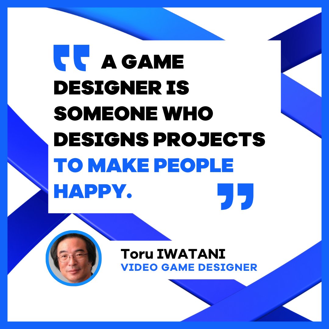 'A #gamedesigner is someone who designs projects to make people happy.' Toru Iwatani  

And we love doing our best at #TapNation to make you smile and have fun! 🙌  

Send some love in the comments if #mobilegames make you happy! 💙  

#gamedev #quote