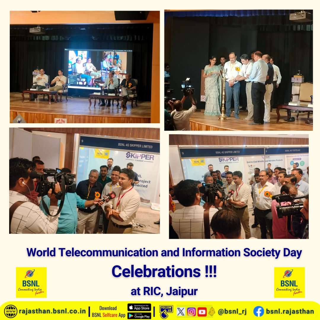 BSNL_RJ's tweet photo. World Telecommunication and Information Society Day Celebrations at RIC #Jaipur. Some Glimpses.  #WTISD #TelecomDay #BSNL @DoT_India @BSNLCorporate https://t.co/2eaIUoWiVJ