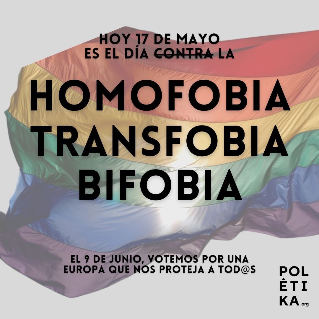 ❌La homofobia, la transfobia y la bifobia son lacras que tenemos que erradicar como sociedad. 

🦾Seguir fortaleciendo la democracia es asegurarse de que no habrá retrocesos ante los discursos de odio.

🗳️🇪🇺Por eso VOTA el próximo 9 de junio x una Europa en igualdad y libertad🕊️