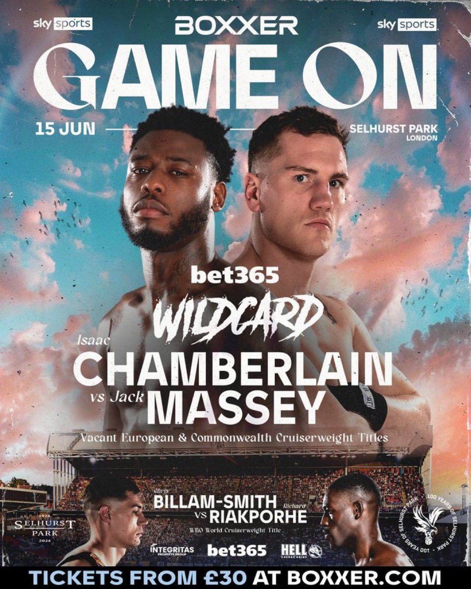 Isaac Chamberlain will face Jack Massey for the vacant European and Commonwealth Cruiserweight Titles in a bet365 Wildcard contest on Saturday, June 15th at Selhurst Park   Chamberlain was scheduled to face Michal Cieslak for the European Title but the Pole has been forced to