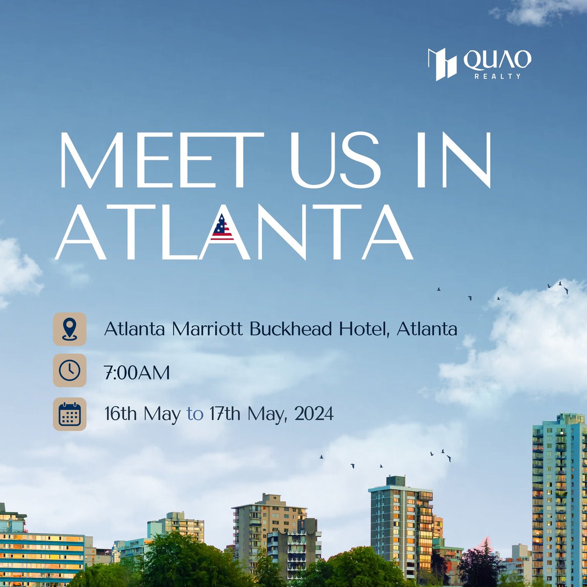 Meet us in Atlanta from 16th - 17th May to discover your perfect real estate investment opportunity in Ghana. 

#realestate #realestateinvesting #realestateinvestor #quaorealty #realestateghana #atlanta