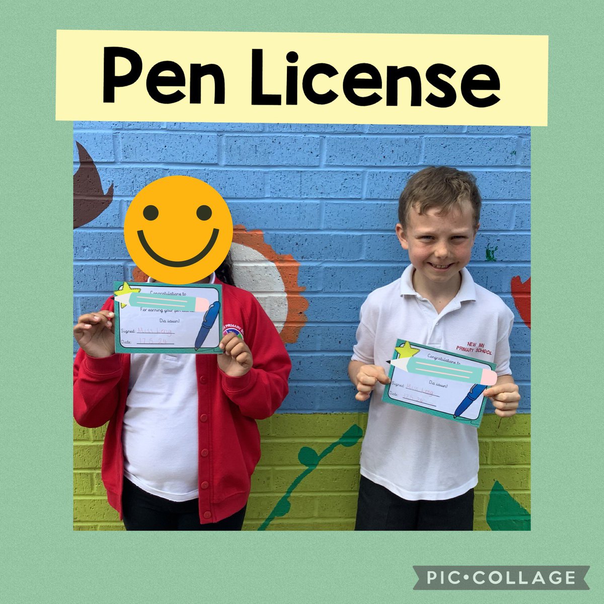 Congratulations to these two learners in 3/4EL who have shown perseverance with their handwriting. They have been awarded a pen license for all their efforts. Miss Long is so proud! 😊 ⭐️