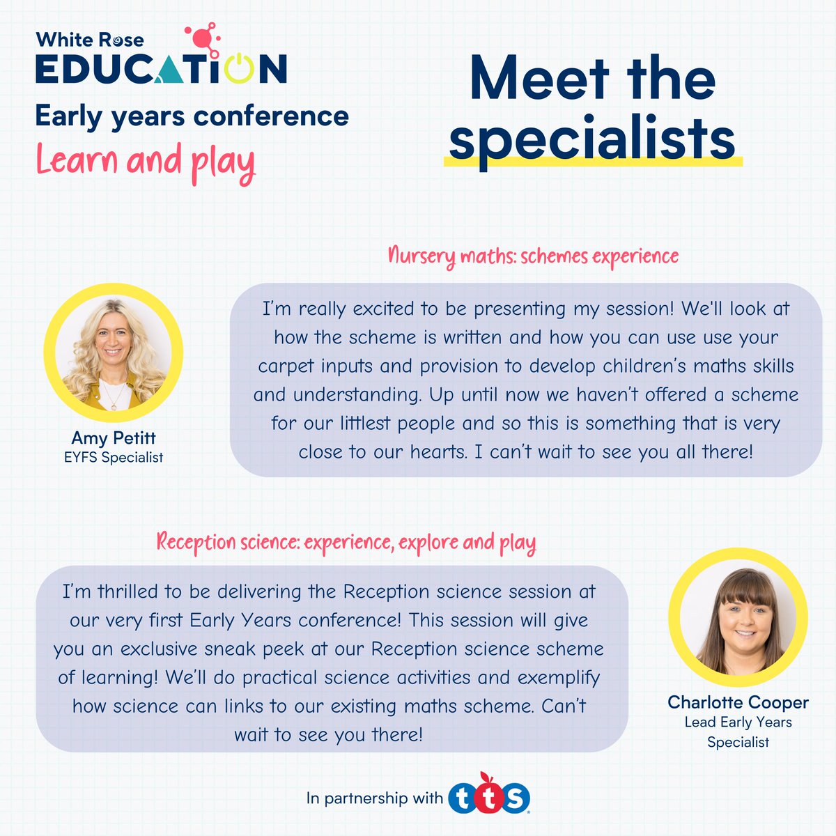 With only a week to go, our EYFS specialists are preparing to welcome you to our exclusive 'Learn and play' conference! 🧩 Experience hands-on learning, inspiring sessions, fun activities, and an exclusive @TTSResources goodie bag 🤩 Book now: eu1.hubs.ly/H0987CW0