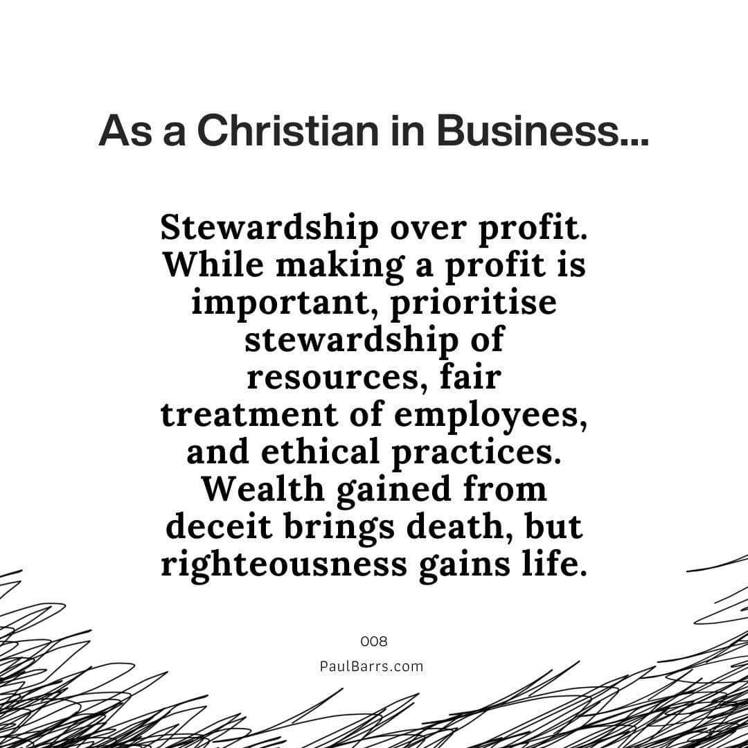 Wealth gained from deceit is fleeting, but righteousness builds a foundation that endures.'

Let us remember that what we cultivate goes beyond today's gains — it shapes the moral fabric of our future. 🙏

#EthicalBusiness #ChristianLeadership