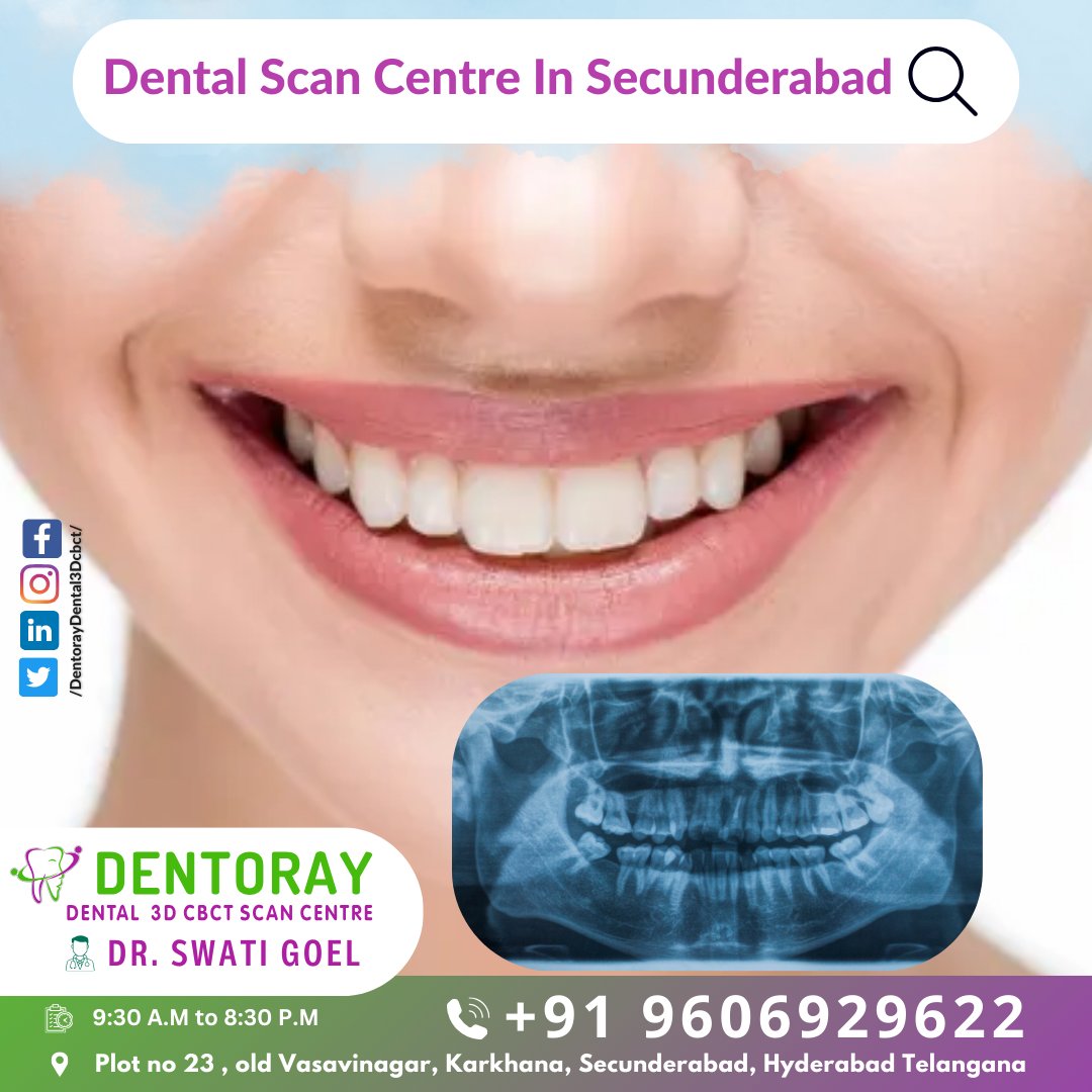 #DentalScan #DentalImaging #3DCBCT #DentalHealth #Secunderabad #BestDentalScan #TopDentalCentre #DrSwatiGoel #OralHealth #MaxillofacialRadiologist #AdvancedDentalCare #PreciseImaging #DentalCare #OralRadiology  #TopDentalCare #SecunderabadDental #DENTORAY