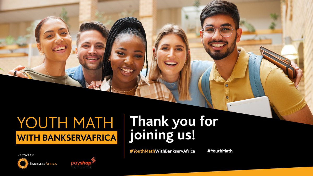 That's a wrap on our epic #YouthMathWithBankservAfrica series! 😁✨ We tackled your burning #YouthMath dilemmas head-on and now it's time to put those insights into action! Share your key takeaways & what you'll be implementing for a chance to win a shopping voucher! 💸