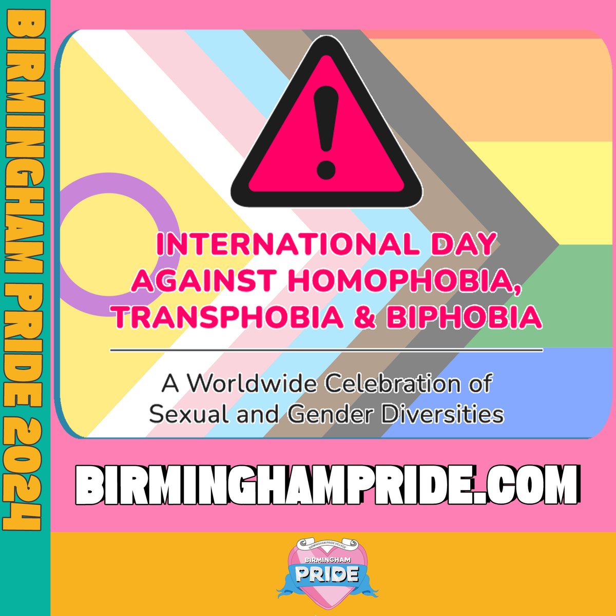 Happy #IDAHOBIT from Birmingham Pride! 🌈🎉 Today, we celebrate love & acceptance in all its forms. ❤️🧡💛💚💙💜 Let's stand together for a world free from homophobia, transphobia & biphobia. 🏳️‍🌈✊ may17.org/about/idahobit… #LoveIsLove #BirminghamPride