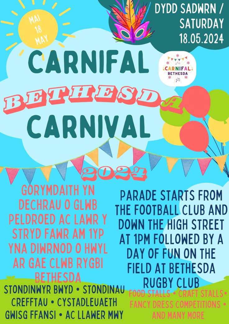 Looking for something to do Saturday? Head over to the Bethesda carnival where there will be food stalls, craft fancy dress competitions and much more!