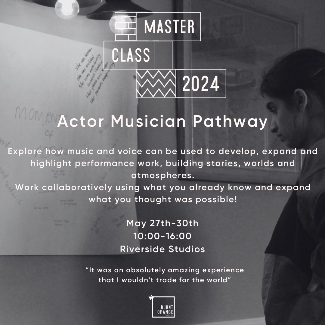 ICYMI - there’s still a few places left for ACTOR MUSICIANS on our upcoming MASTERCLASS course We’d love to see you there for four days of playful co-creation, exploration and performance building Low stakes, good fun and completely free 🧡 Sign up here: forms.gle/c6JoCNnwmFP2ai…