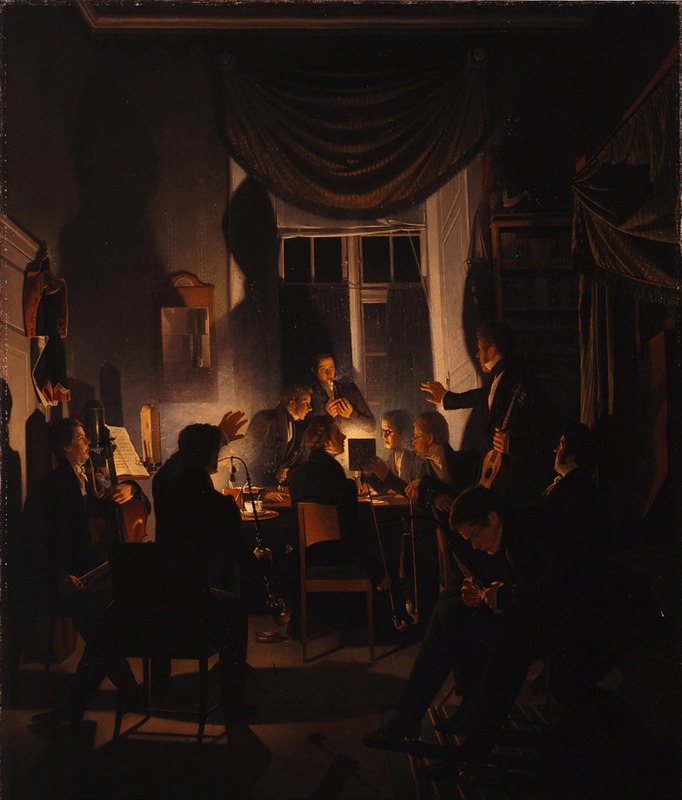 A Smoking Party, Wilhelm Bendz (Danish, 1804-1832) 1827-1828 Oil on canvas