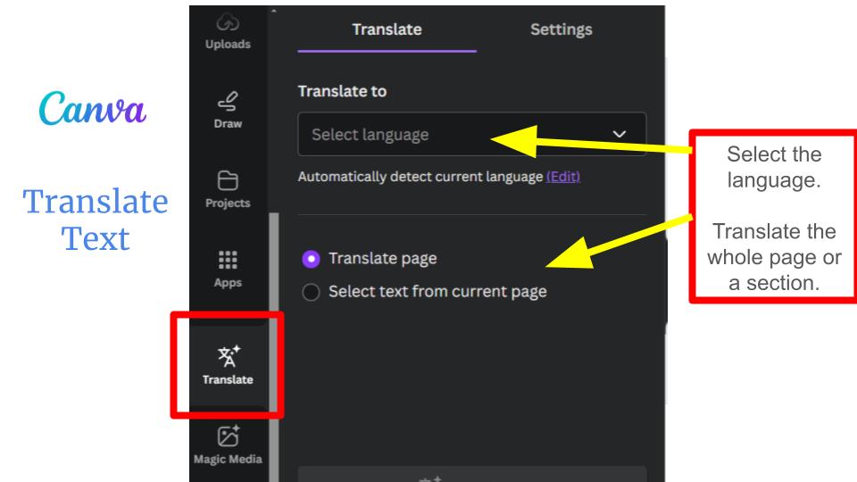Did you know you can translate text within your @canva designs?