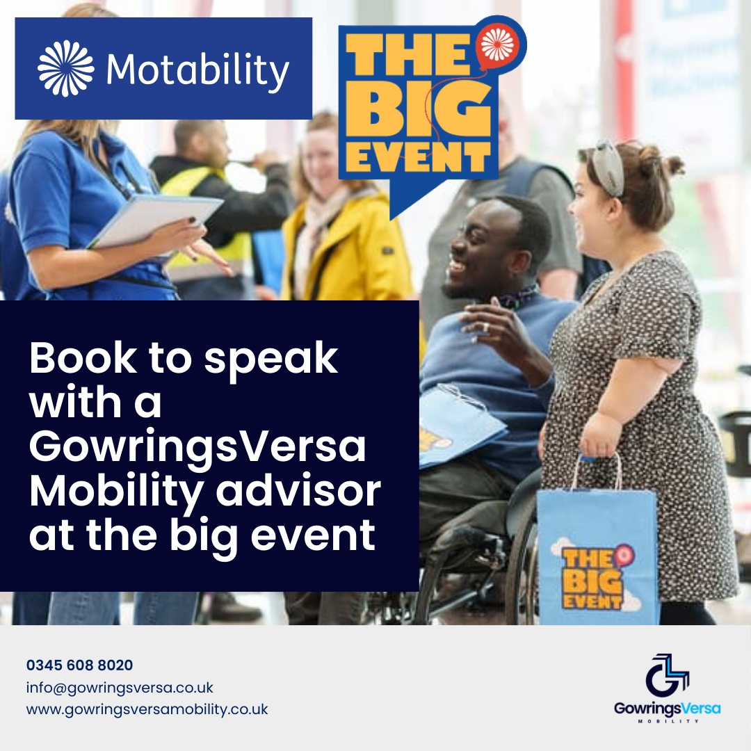 GowringsVersa's tweet image. Meet your future on wheels! Book an appointment with a GowringsVersa Mobility advisor at the big event and explore your WAV options. Book now #TalkToUs #EventBooking