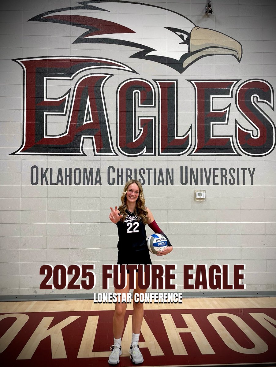 I am excited to announce I have  officially committed verbally to OKLAHOMA CHRISTIAN to further my academic &amp; collegiate volleyball career. Thank you everyone who has supported me along my journey! 🦅🦅<a href="/OCEagles/">OC Eagles</a> <a href="/OCEagles_VOL/">Oklahoma Christian Volleyball</a> <a href="/nxt1sports/">NXT 1</a> <a href="/HS_Prospect/">High School Prospect</a> <a href="/PDTexas/">Prep Dig Texas</a> @RealVolleyMom