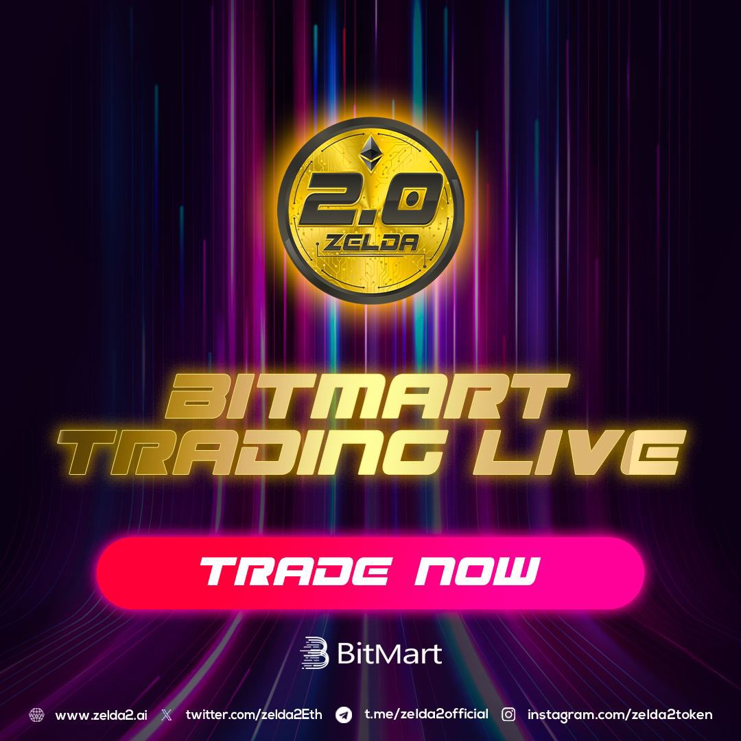 ZELDA 2.0 ETH (@zelda2eth) on Twitter photo First CEX-<a href="/BitMartExchange/">BitMart</a> listing for $ZLDA is complete. You can now trade $ZLDA on Bitmart!
Trading: bitmart.com/trade/en-US?sy…
Learn more: support.bitmart.com/hc/en-us/artic…
Listing info: support.bitmart.com/hc/en-us/artic… First CEX-<a href="/BitMartExchange/">BitMart</a> listing for $ZLDA is complete. You can now trade $ZLDA on Bitmart!
Trading: bitmart.com/trade/en-US?sy…
Learn more: support.bitmart.com/hc/en-us/artic…
Listing info: support.bitmart.com/hc/en-us/artic…