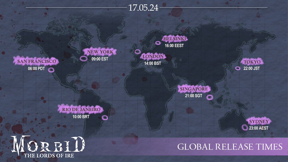 Are you ready for the launch of Morbid: The Lords of Ire? 🩸

Here are the global release times to challenge yourself against the abysmal acolytes that await you in the land of Ire—available today! ⚔️

<a href="/MorbidTheGame/">Morbid: The Lords of Ire</a>

#morbid #indiegame #gaming #action #dark #horror #hackandslash