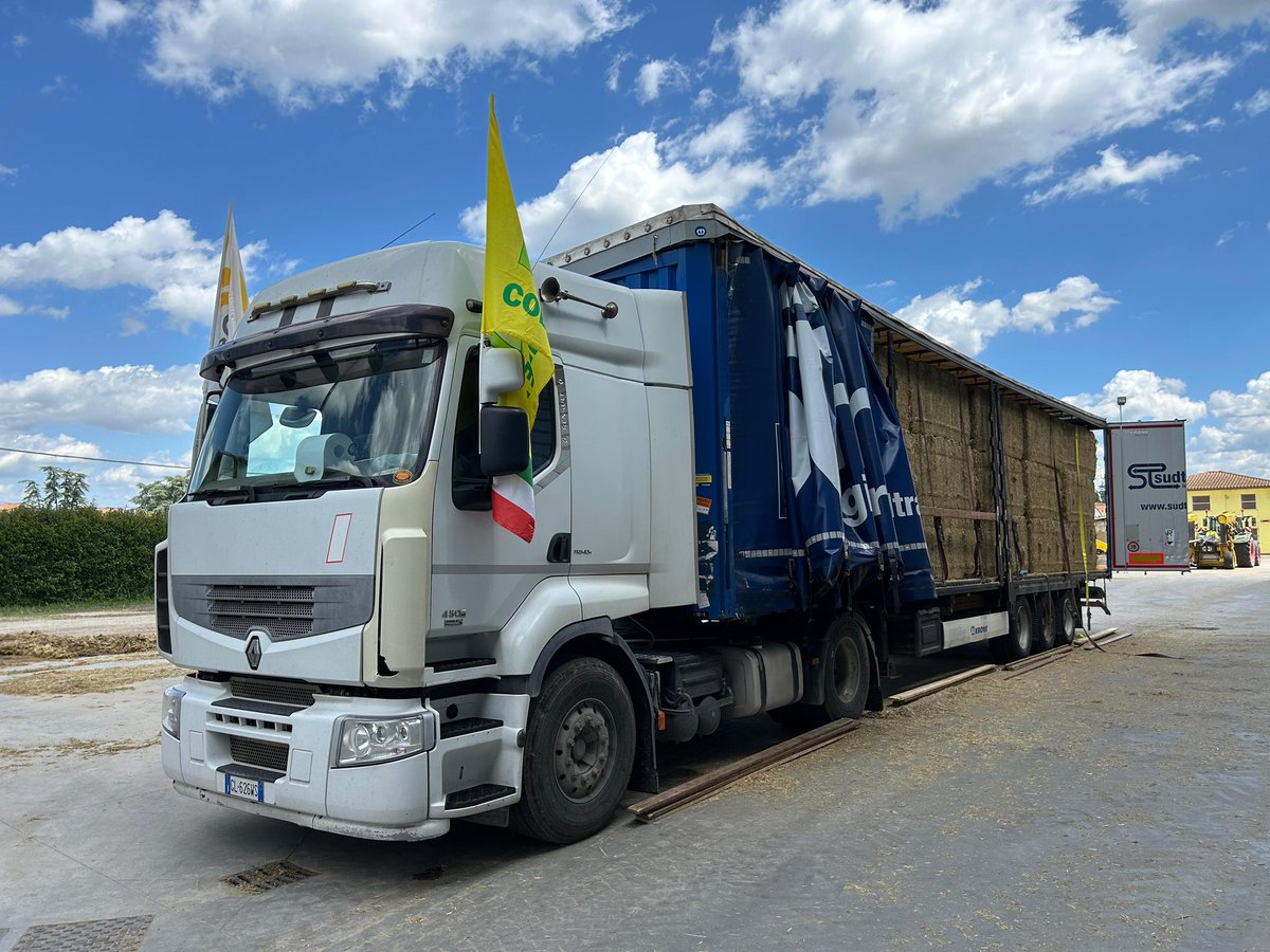 Tir carichi di fieno ed erba medica in partenza dalla provincia di #Ferrara in dono per cercare di salvare dalla fame gli #allevamenti siciliani alle prese con gravi problemi di siccità. Iniziativa di solidarietà lanciata da #coldiretti con Bf e <a href="/Cai_Italia/">CAI - Consorzi Agrari d'Italia</a>