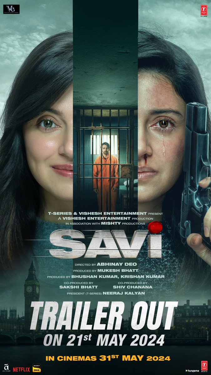 In an #AbhinayDeo directorial, #DivyaKhossla surprises fans with an unseen avatar in a cryptic poster for #Savi. The trailer date has been revealed—mark your calendars for 21st May! #Savi releases on 31st May. @AnilKapoor #DivyaKhossla #HarshvardhanRane @deo_abhinay @TSeries