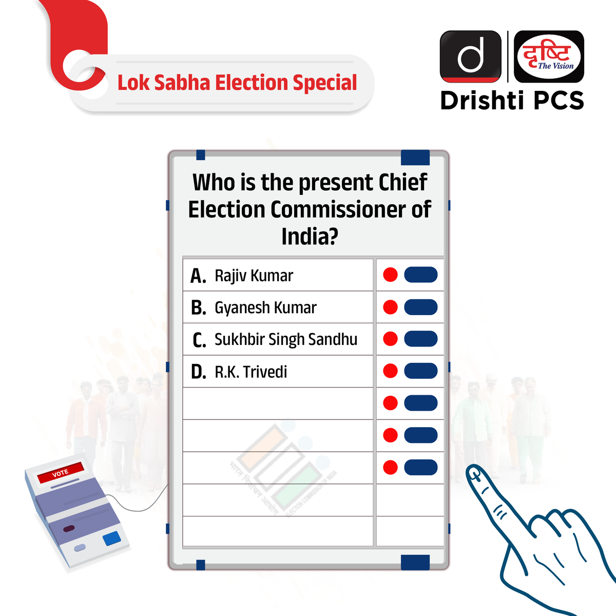 Share your answer to the above question about the Chief Election Commissioner of India in the comment section. #ChiefElectionCommissioner #ElectionCommission #India #LokSabha #Election #LokSabhaElection2024 #Voting #DrishtiIAS #DrishtiIASEnglish