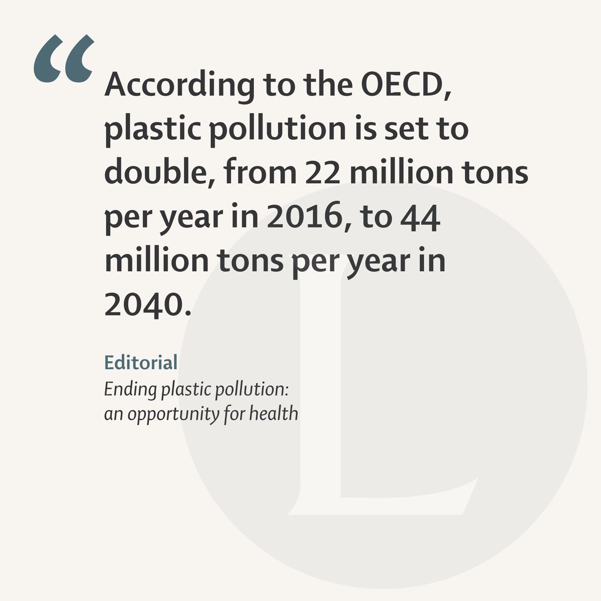 Plastics have become integral to modern life, including medicine: From intravenous tubes to gowns; syringes to catheters. This ubiquity though comes at an increasingly recognised cost. Our Editorial: “Ending plastic pollution: an opportunity for health” hubs.li/Q02xxh-90