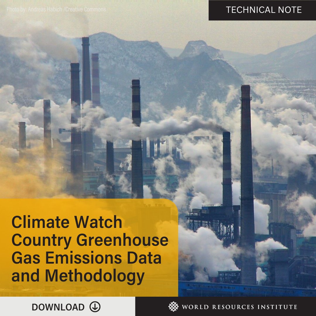 This week, #ClimateWatch published a technical note to accompany Climate Watch historical greenhouse gas emissions dataset. 📊 Download the research here: bit.ly/4aqxyP8