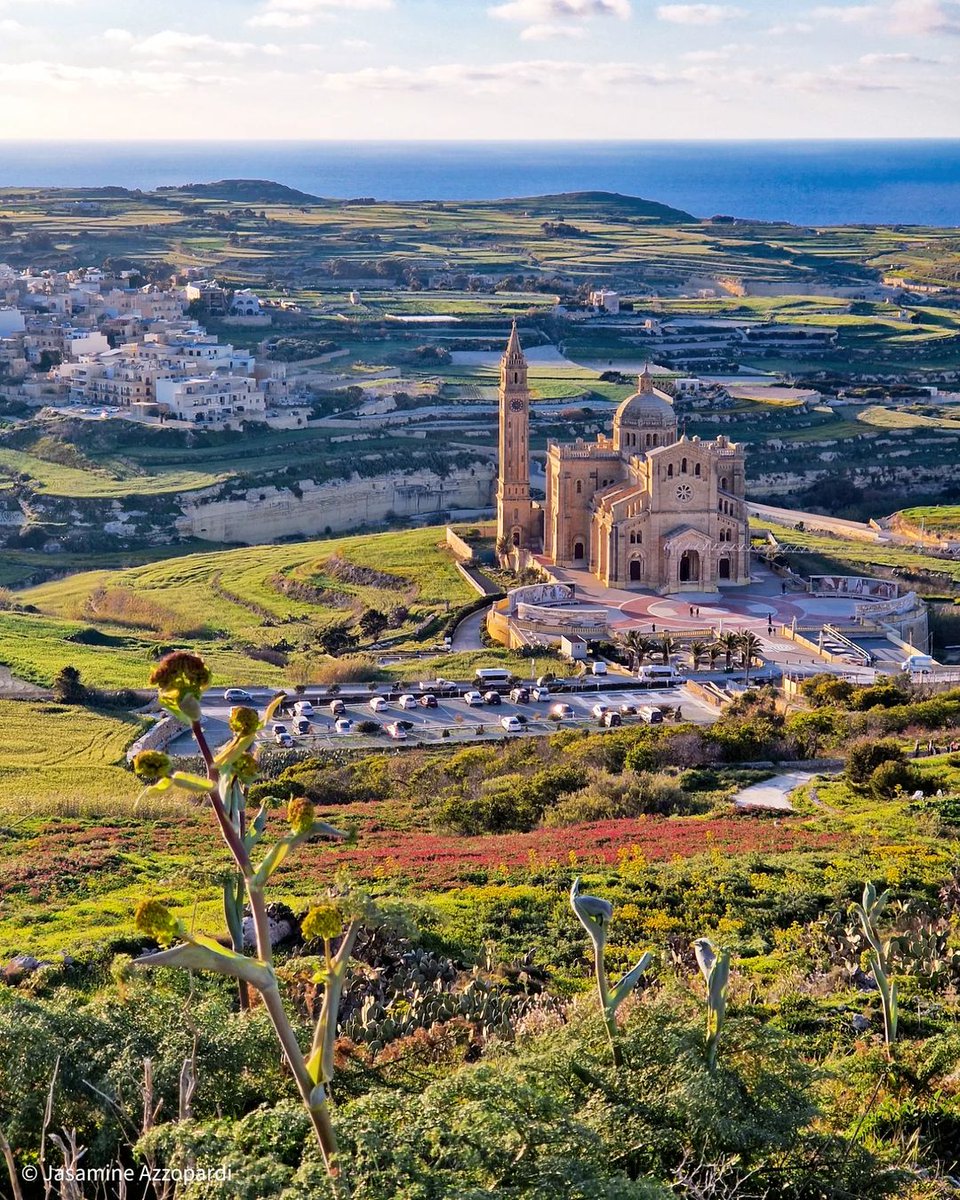 Jaw-dropping views from above at Ta' Pinu National Shrine in #Gozo 😍💚 [ 📸 @jasamineazzopardi ] #VisitMalta #VisitGozo #ExploreMore #MoreToExplore