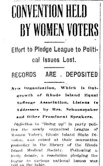 #OTD May 17, 1920, the League of Women Voters held their first convention in Providence. Following a procession through downtown, the women took the records of the RI Equal Suffrage Association & deposited them at the State Library. #OnThisDay #RhodeIsland #History