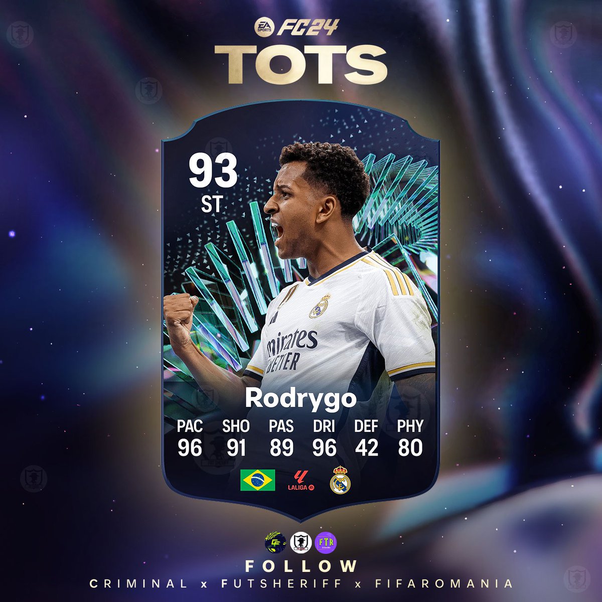 🚨Rodrygo 🇧🇷 is coming as LA LIGA TOTS MOMENTS soon🔥 Stats are prediction 💭 Make sure to follow @FutSheriff @Criminal__x @fifa_romania #fc24