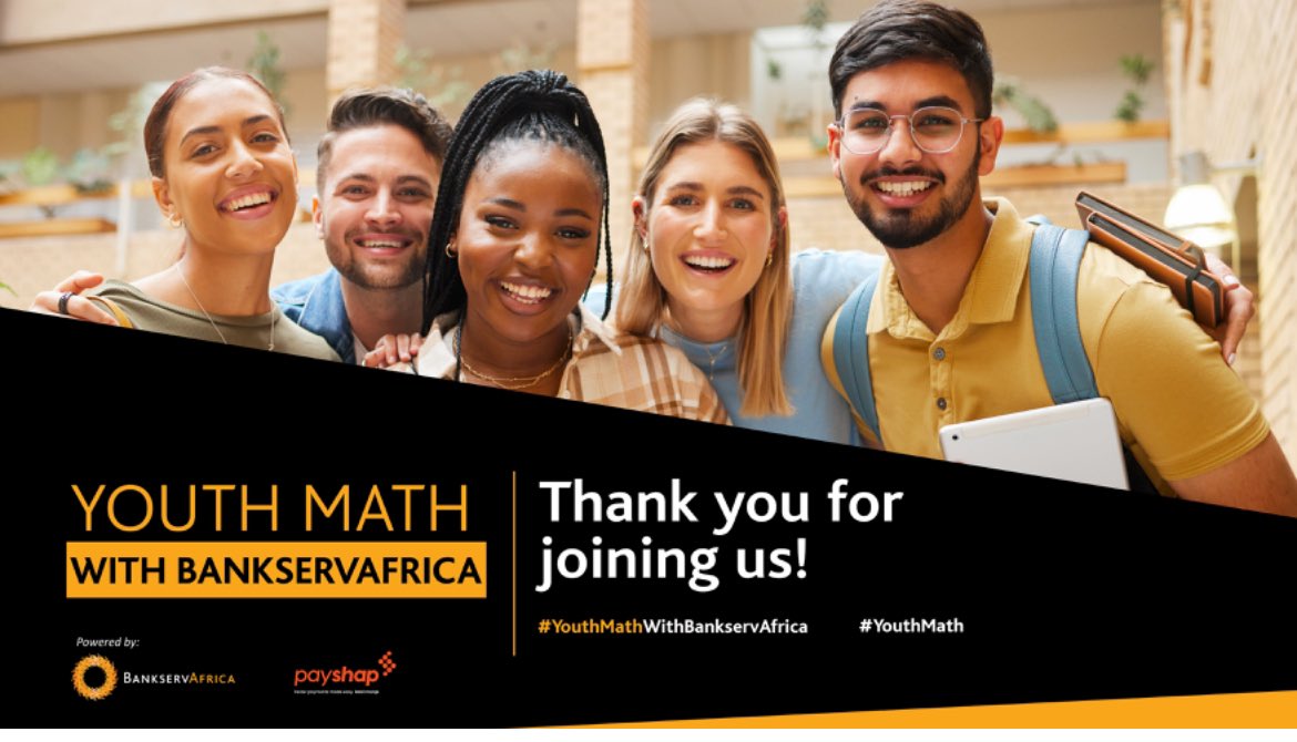 That's a wrap on our epic #YouthMathWithBankservAfrica series! We tackled your burning #YouthMath dilemmas head-on and now it's time to put those insights into action! Share your key takeaways & what you'll be implementing for a chance to win a shopping voucher!