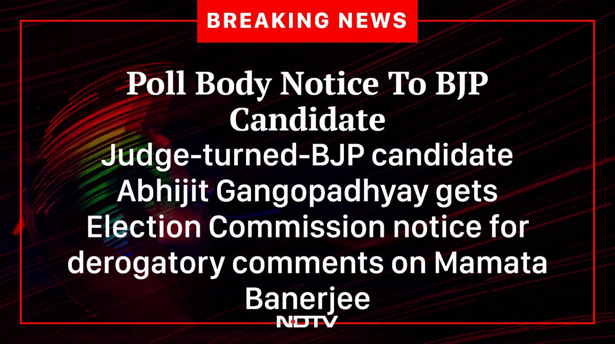 ndtv's tweet image. #Trinamool #ElectionCommission #AbhijitGangopadhyay