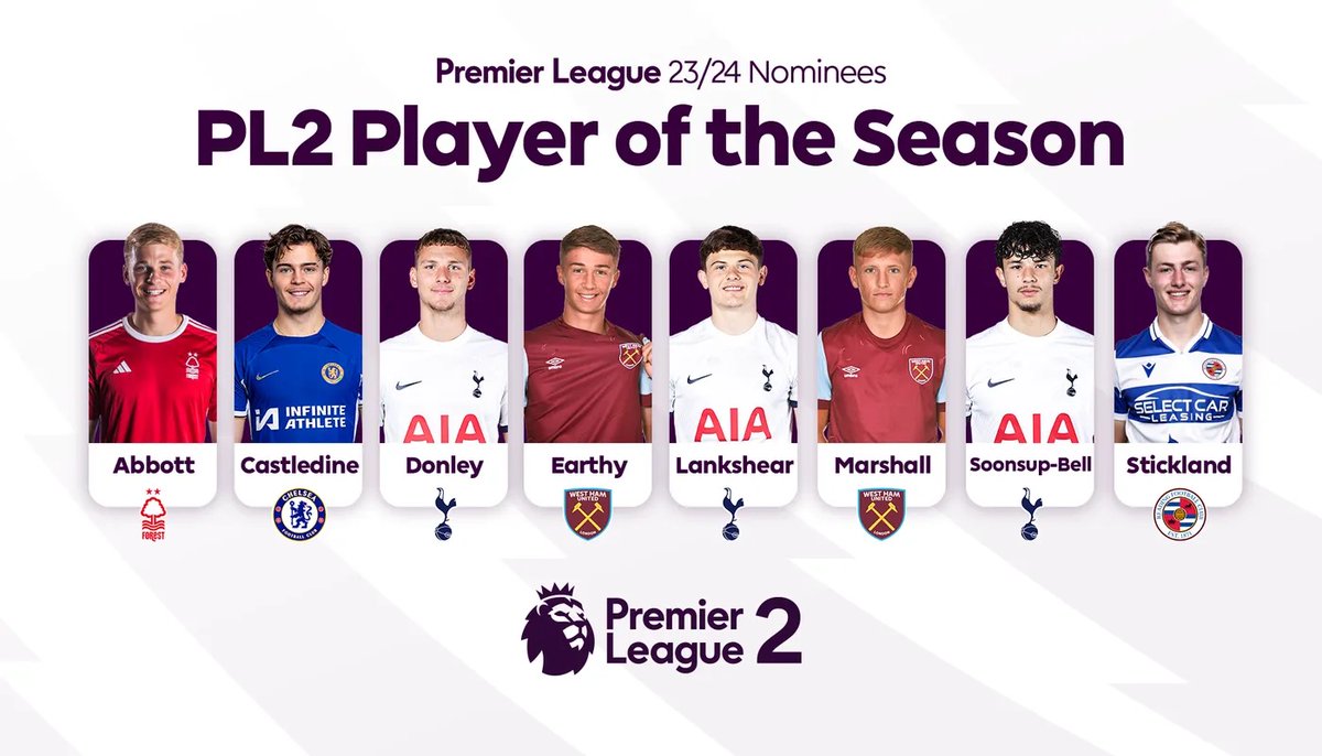 Here is the shortlist for the #PL2 Player of the Season award! These young stars have set the league alight in 2023/24 ✨ Read about all the nominees ➡️ preml.ge/kpgncxxq