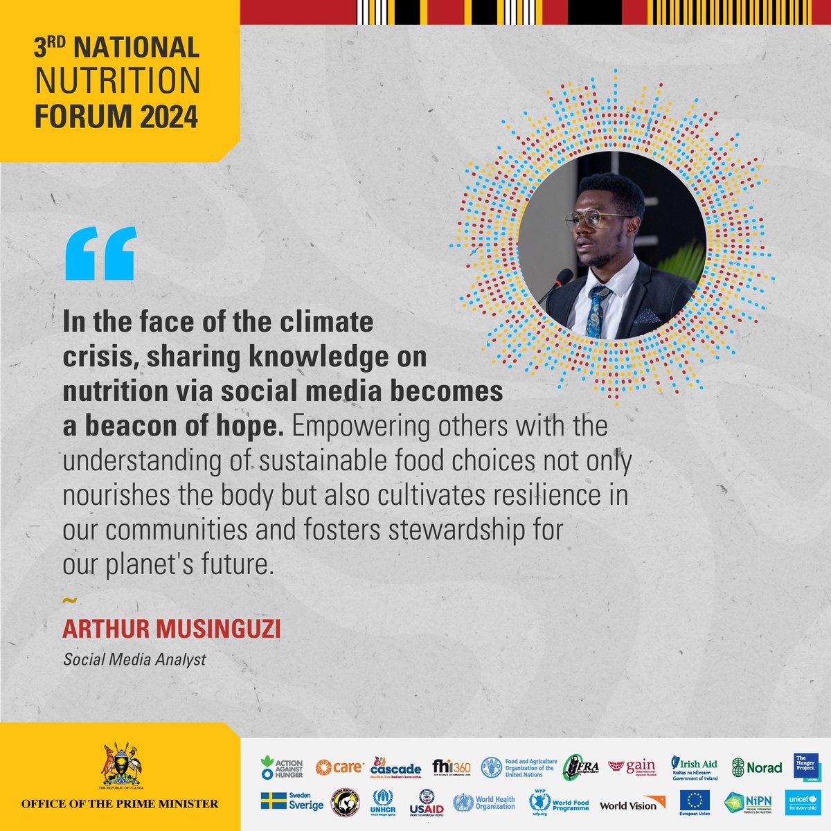 Climate activist @digitaldidan making a case for using Digital media tools to effectively implement nutrition promotion interventions. #NationalNutritionForum2024