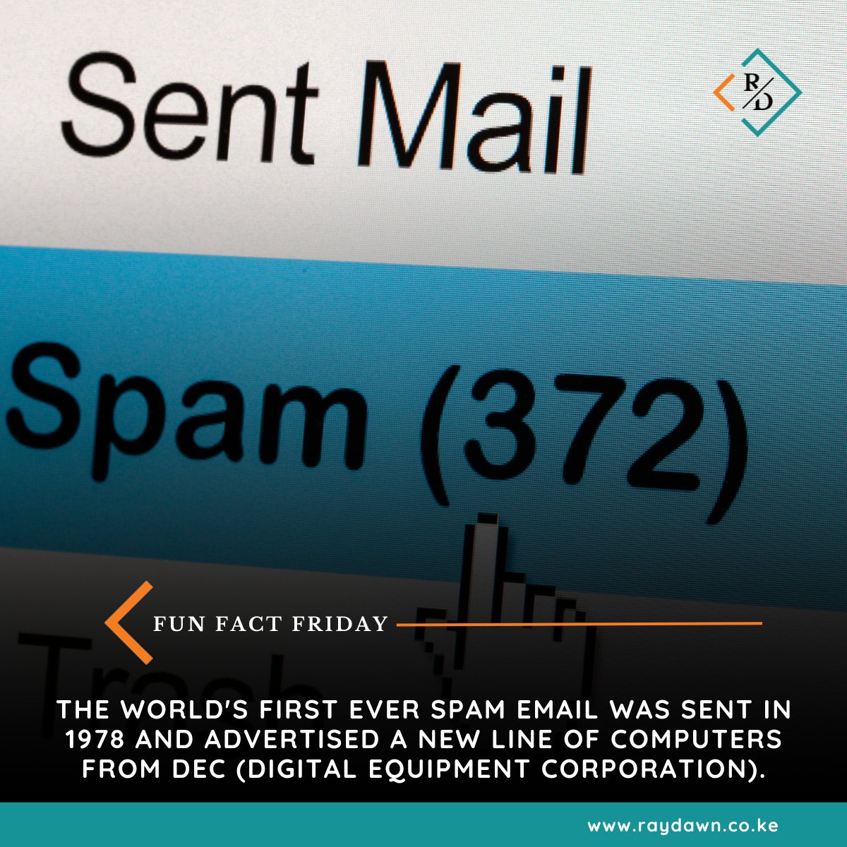 RaydawnComms's tweet image. Believe it or not, spam emails have been around for over 40 years!

It&apos;s a reminder of an ever-changing digital landscape.

Let&apos;s chat for your #DigitalMarketing needs:

📧: info@raydawn.co.ke
📲: +254793490333
🌐: raydawn.co.ke

#SpamFacts #RayDawnCommunications