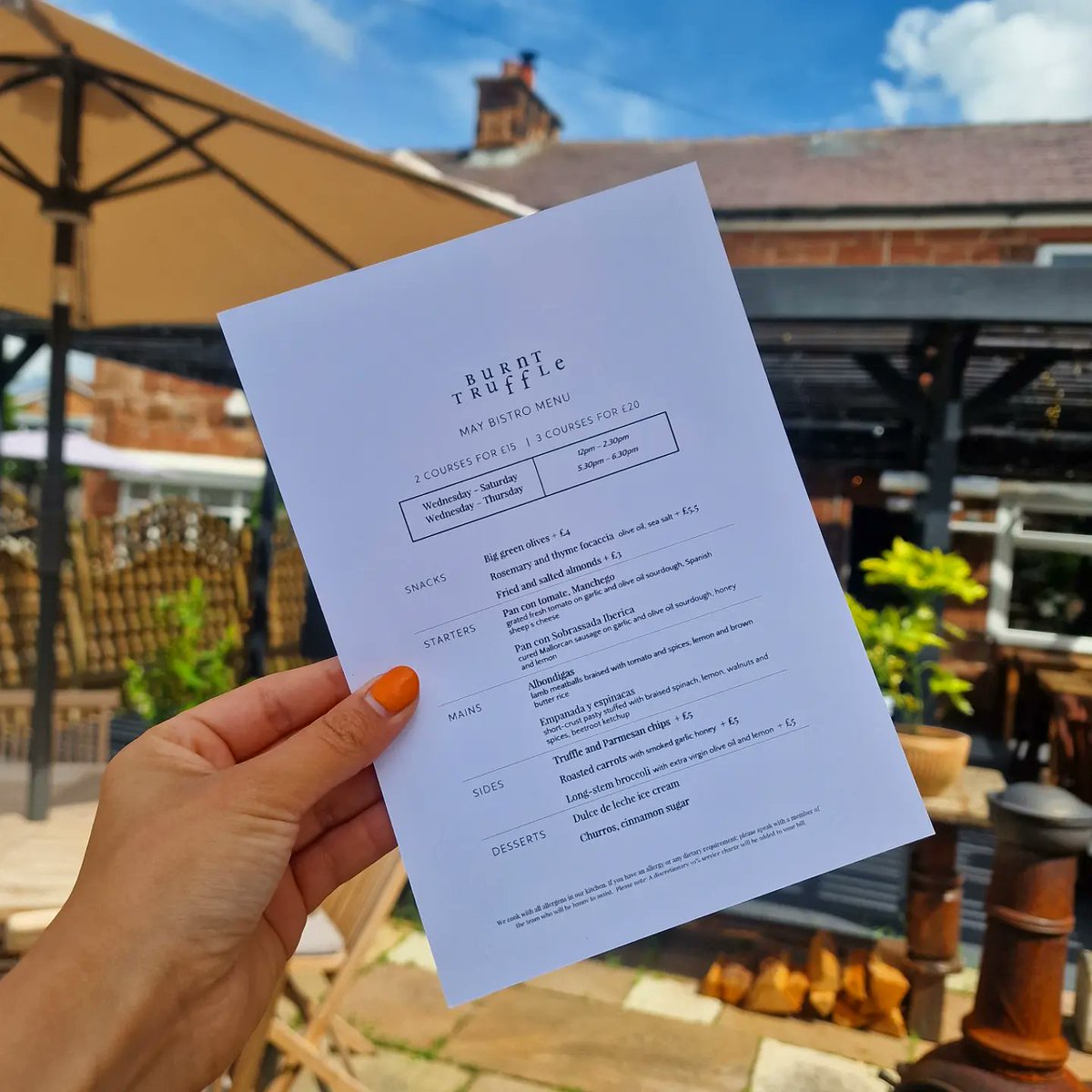 Bistro Menu 🤝 The Terrace Spanish food + sun shining on the terrace = a no brainer!