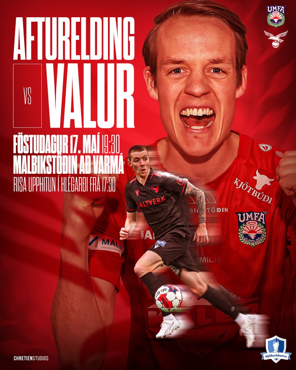 Afturelding (@umfafturelding) on Twitter photo 🥳 LEIKDAGUR í <a href="/mjolkurbikarinn/">Mjólkurbikarinn</a>
⚽Afturelding - <a href="/Valurfotbolti/">ValurFotbolti</a>
🎪 Malbikstöðin að Varmá
⏲ 19:30
🍔Gómsætir hamborgarar frá Kjötbúðinni
🍕 Tippleikur <a href="/DPISL/">Domino's Pizza ÍSL</a>
🛁Heitir pottar á hliðarlínunni
🎯 Krónuskotið í hálfleik
🥁 Áfram Afturelding! 🥳 LEIKDAGUR í <a href="/mjolkurbikarinn/">Mjólkurbikarinn</a>
⚽Afturelding - <a href="/Valurfotbolti/">ValurFotbolti</a>
🎪 Malbikstöðin að Varmá
⏲ 19:30
🍔Gómsætir hamborgarar frá Kjötbúðinni
🍕 Tippleikur <a href="/DPISL/">Domino's Pizza ÍSL</a>
🛁Heitir pottar á hliðarlínunni
🎯 Krónuskotið í hálfleik
🥁 Áfram Afturelding!