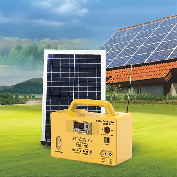 𝐒𝐎𝐋𝐀𝐑 𝐇𝐎𝐌𝐄 𝐒𝐘𝐒𝐓𝐄𝐌. ✅Solar Panel: 30W/18V, With 8m's cable ✅12V/17Ah Lead Acid Battery ✅12V 3Wx3pc & 5Wx3pc, 4m cable/ Switch ✅2 USB Phone charging ports ✅MP3 and Radio function ✅Charging time: 7-8 hours Has the capacity to power a 19',22',24' or 32' DC TV.