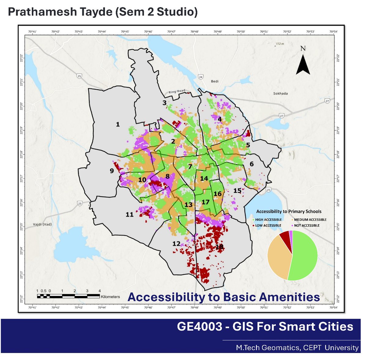 In the GIS For Smart Cities Studio, Prathamesh Tayde, an M.Tech Geomatics student (2023-2025), focused on understanding the needs of the residents.

Find his work here:
portfolio.cept.ac.in/2024/S/ft/gis-…