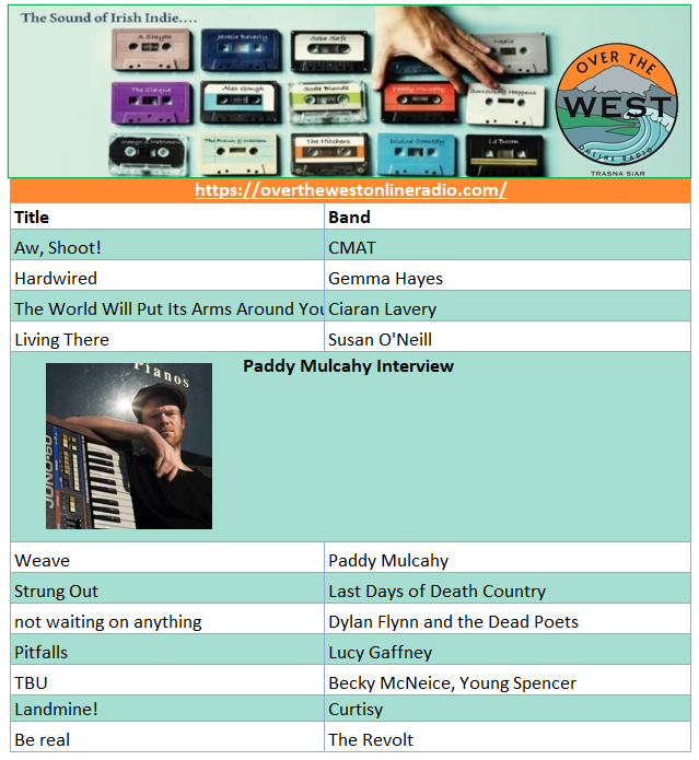 Don't miss this week's Ben McCormack Show on Over The West Radio! Join us for an interview with Limerick composer Paddy Mulcahy. Tune in tonight from 9pm! @paddy_mulcahy @OverTheWestno1 @cmatbaby @gemma_hayes @ciaran_lavery @SoundsofSON @dflynndeadpoets @Lucy__Gaffney @Bmcn15