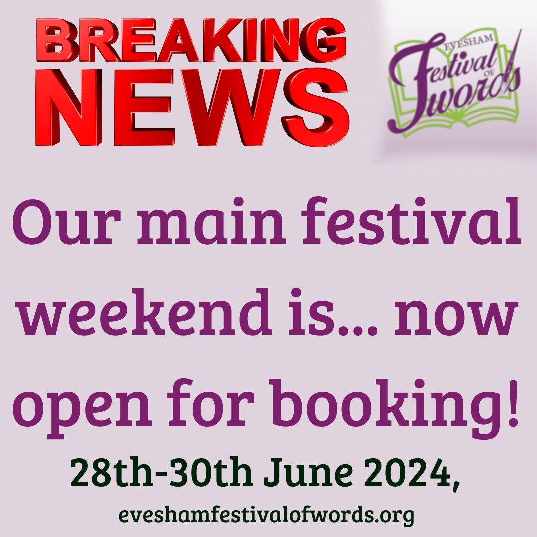 We are just six weeks out from our main festival weekend. Have you got your tickets yet? Some events are close to capacity so don't delay eveshamfestivalofwords.org/programme/