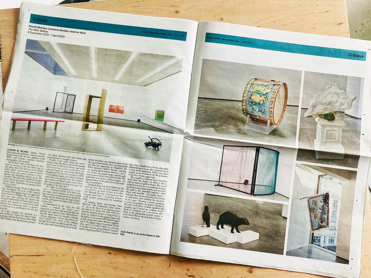 🙏🏻 @colinrobertdarke @visualartistsireland for article in May/June  ed Visual Arts Newsheet
 Critique | Niamh McCann ‘someone decides, hawk or dove’⁠ Colin Darke ’<a href="/TheMACBelfast/">The MAC</a> 
⁠visualartists.ie/category/van-e…⁠ @belindaquirke⁠ @hughmullholland <a href="/solsticearts/">Solstice Arts Centre</a> <a href="/Solasnuacht/">Solas Nua</a> <a href="/NI_Bureau/">NI Bureau</a>