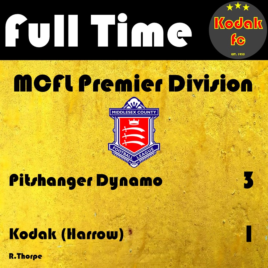 RESULT

Pitshanger Dynamo 3-1 Kodak 1sts