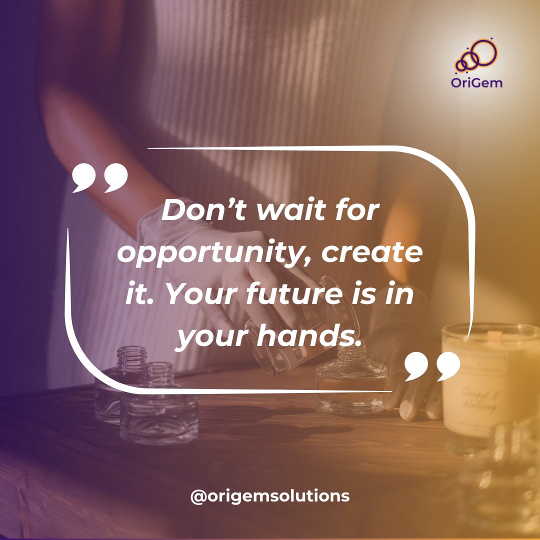 Feeling stuck waiting for the perfect opportunity?  Don't! Create your own future with strategic marketing! 
We can help!  #OrigemSolutions #DigitalMarketing