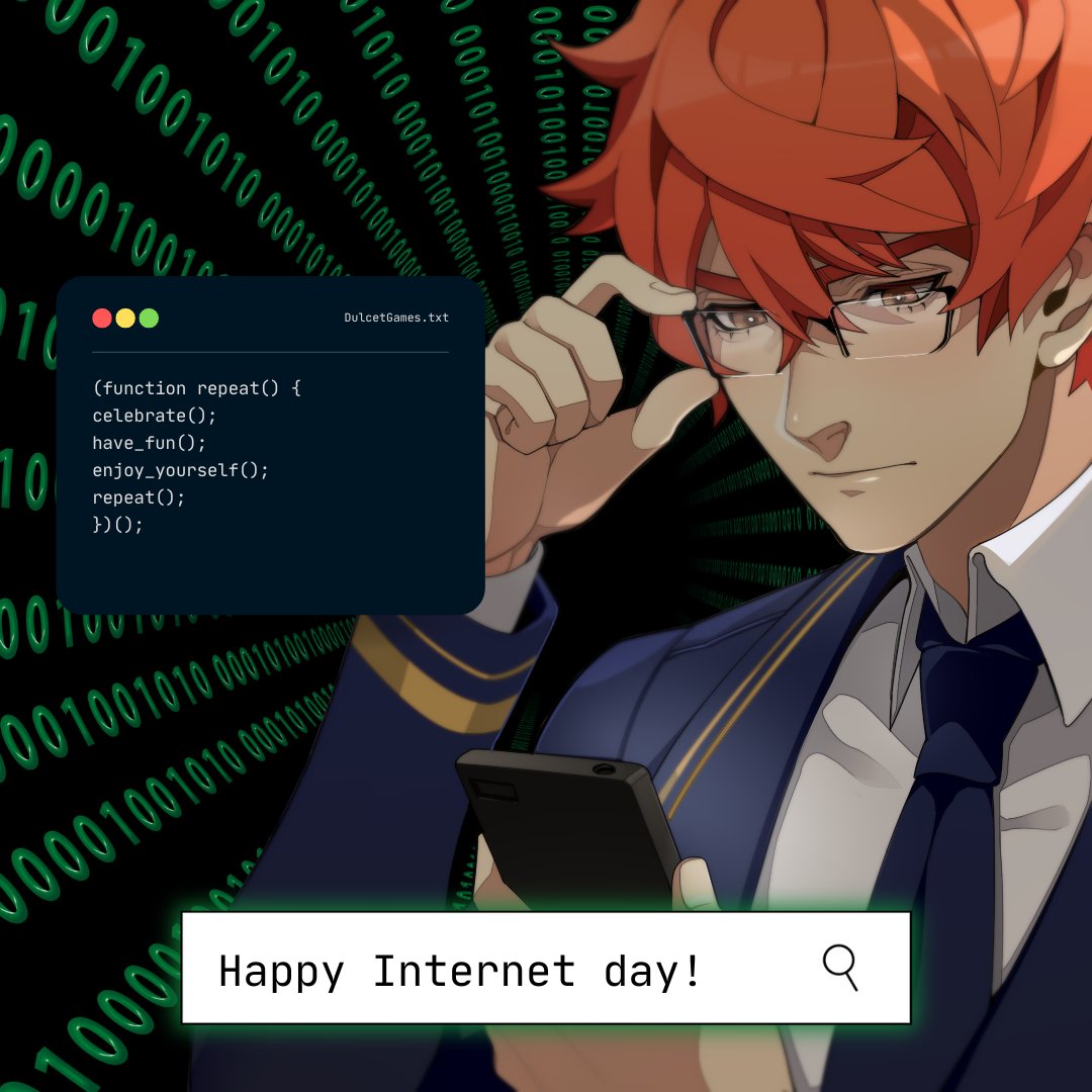 👾✨Happy Internet day, player!

Join Tegan and celebrate the net that keeps us connected.💕

dulcetgames.com

#otomegames #datingsim #dulcetgames #sweetelite #visualnovel