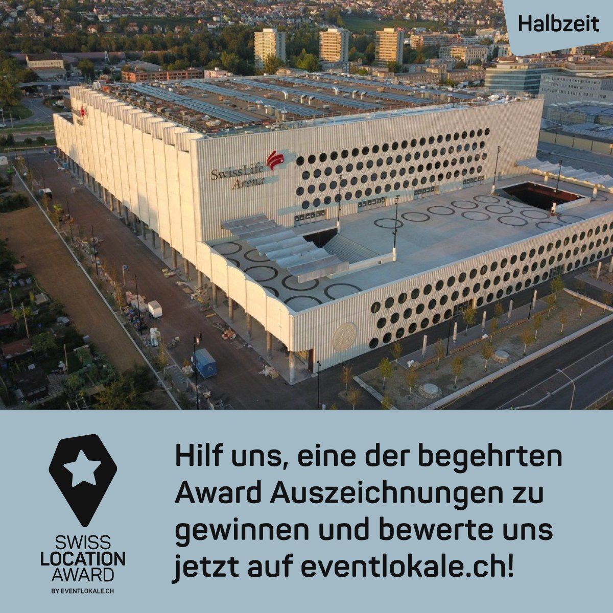 Halbzeit beim Voting für den Swiss Location Award. 🏟️ Unsere meisterliche Arena ist dieses Jahr erneut für den Swiss Location Award nominiert und Ihr dürft weiterhin für uns abstimmen. 😎 Vote hier 👉 lnkd.in/ePVKgyRu Merci für eure Stimme! ☝️ #deZischmeh