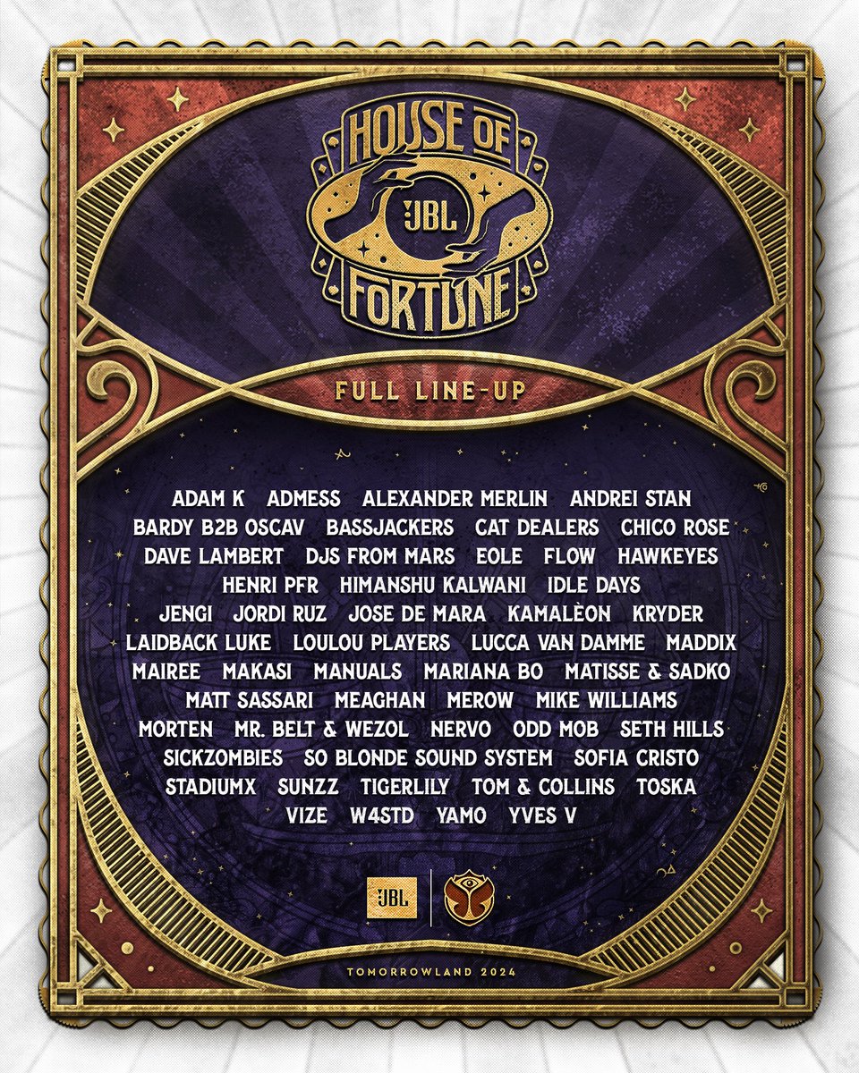 Prepare for a new stage at Tomorrowland Belgium 2024: The House of Fortune. By <a href="/JBLaudio/">JBL</a>.