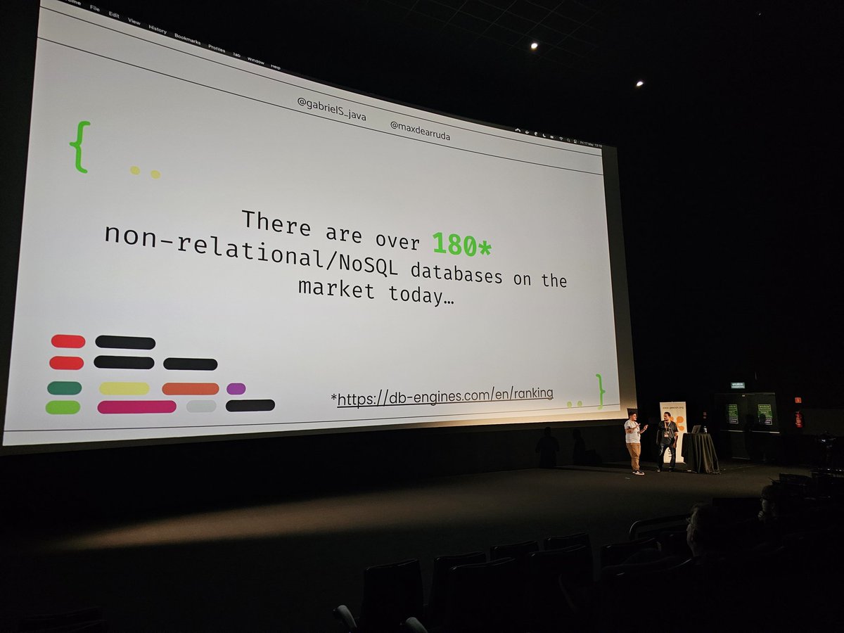 xstefank's tweet image. @maxdearruda and @GabrielS_Java are now helping us to find the one nosql api that we need! #geecon